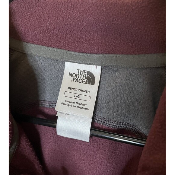 The North Face Mens Large Maroon Gray 1/4 Zip Up Fleece Pullover Used - Picture 5 of 7